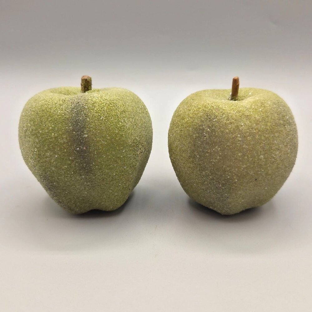Artificial Green Apples Sugared Texture Decorative Display Faux Fruit